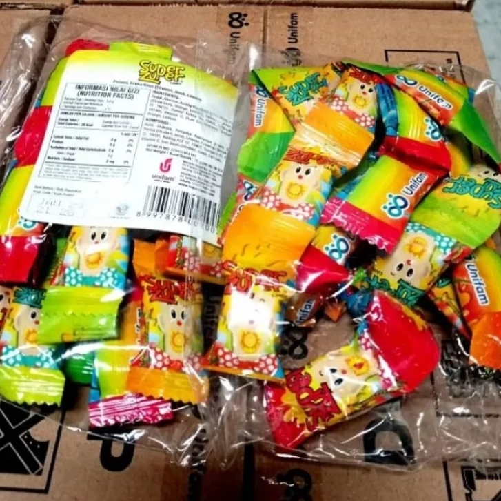 

Permen Super Zuper Candy Mix Renceng 1 Pak isi 30 Pcs