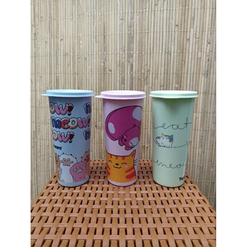 CAT TUMBLER TUTUP DATAR 3PC TUPPERWARE / BOTOL MINUM