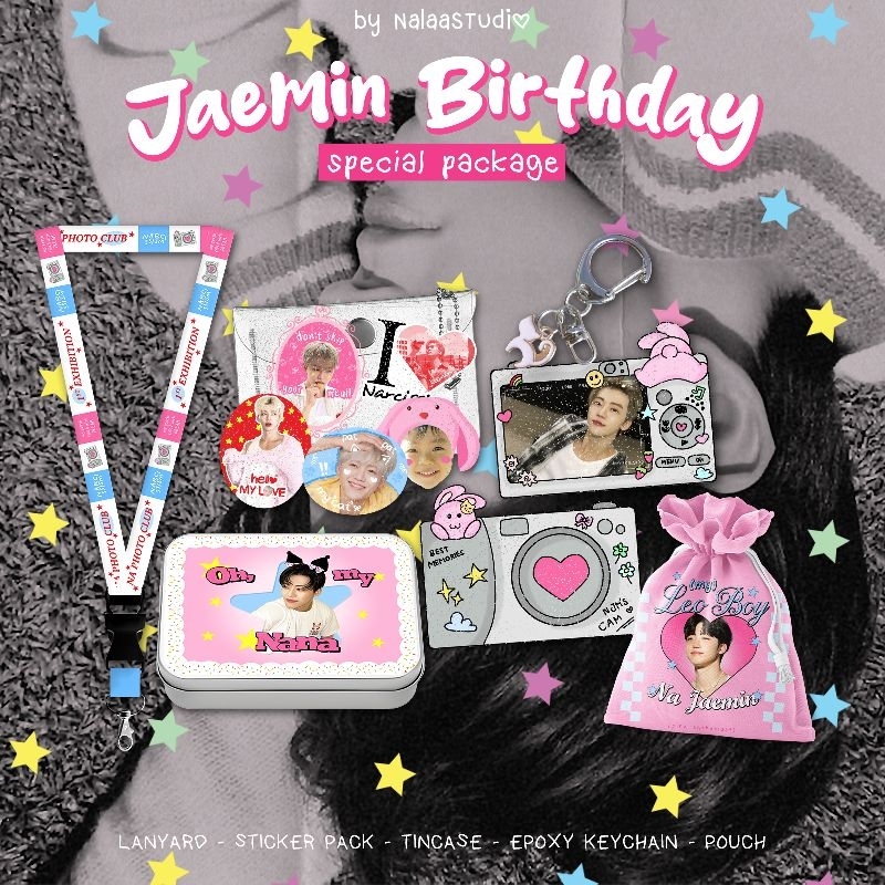 [READY] JAEMIN BIRTHDAY FAN KIT 2024 BY NALAASTUDIO | Keychain Sticker Pack Pouch Tincase Jaemin NCT