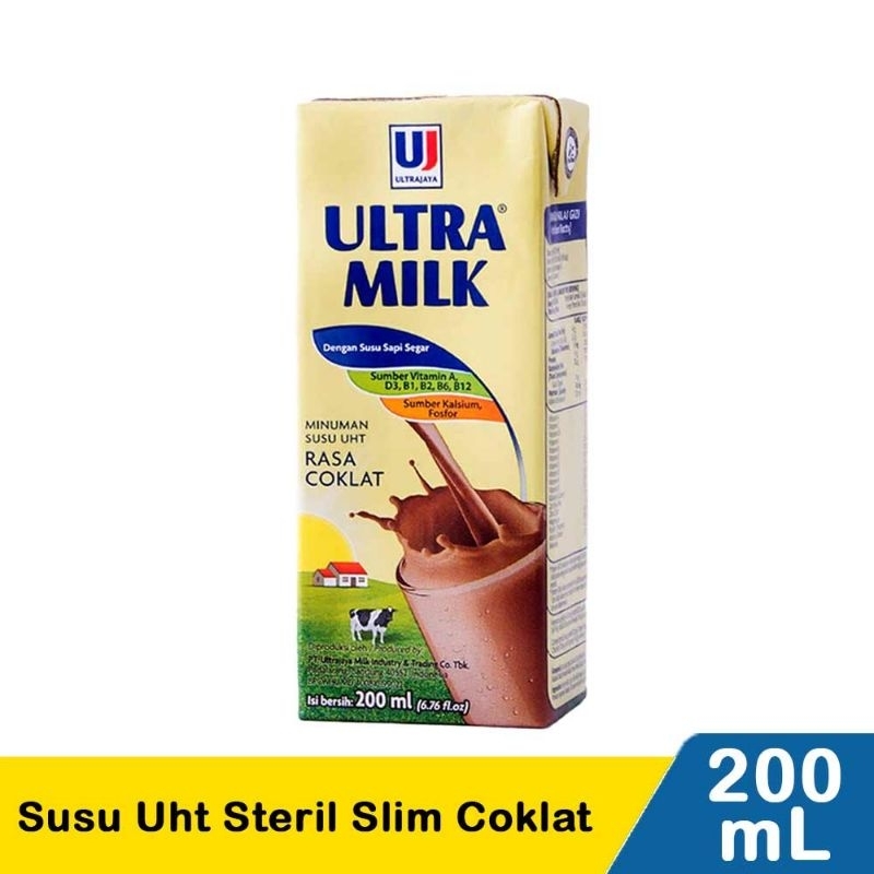 

UHT ULTRA MILK 200ML RASA COKELAT 1 DUS ISI 24 PCS