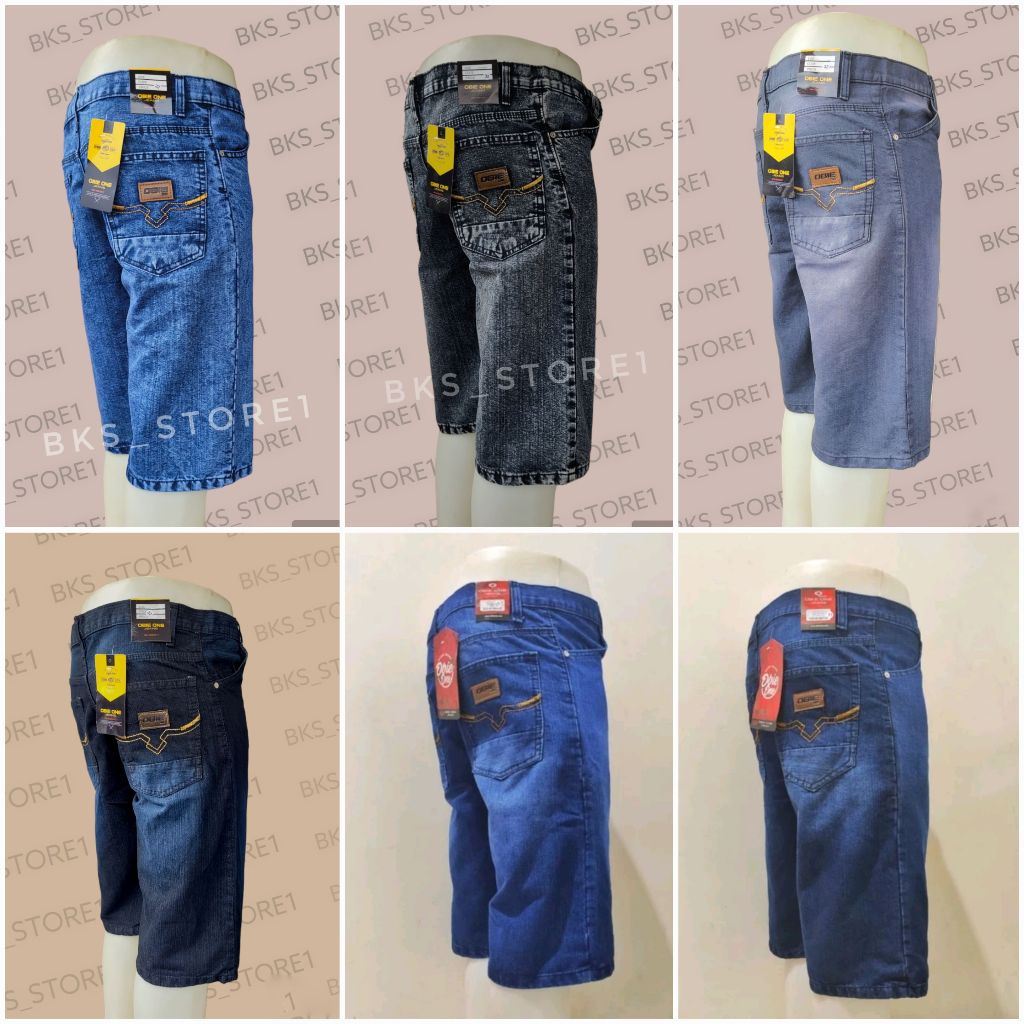 celana pendek jeans hitam/celana pendek jeans pria