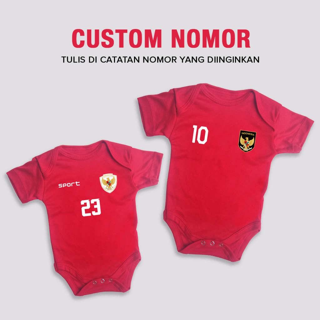 Baju Bola Bayi Baju Bayi Custom - Baju Timnas Indonesia Baju Bayi Timnas Indonesia Baju Timnas Bayi
