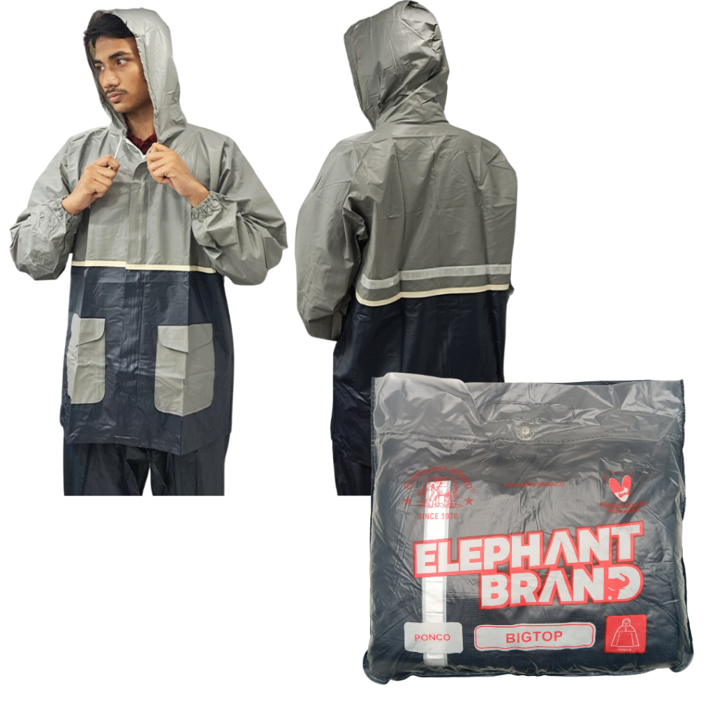 Jas Hujan Setelan Jaket Celana Mantel Hujan Rainsuit Elephant Brand