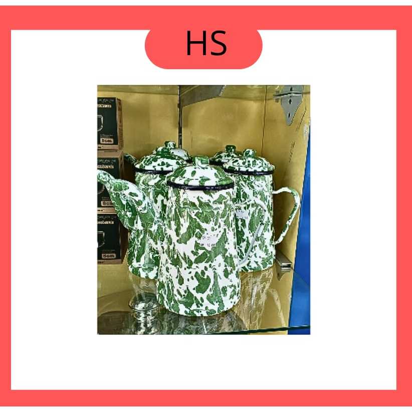 teko lurik eskan hijau 13wm / teko teh jadul / teko kopi jadul