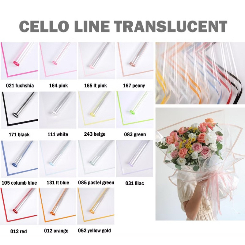 

Kertas Buket Cellophane Line Transparant Flower Wrapping