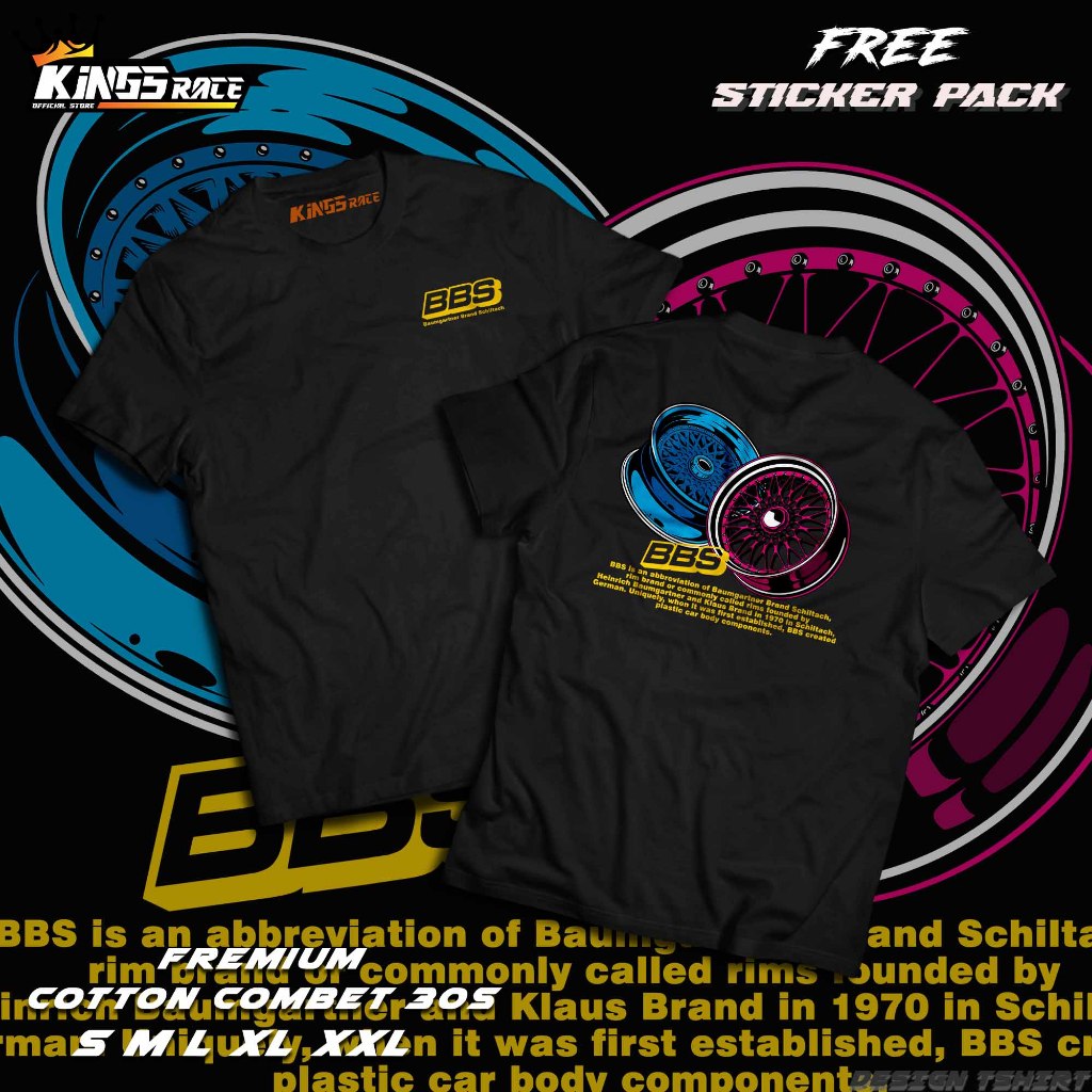 Kaos Racing Hell  Velg BBS | Kaos Otomotif Mobil Velg BBS | Kaos Pria Wanita Premium Katun