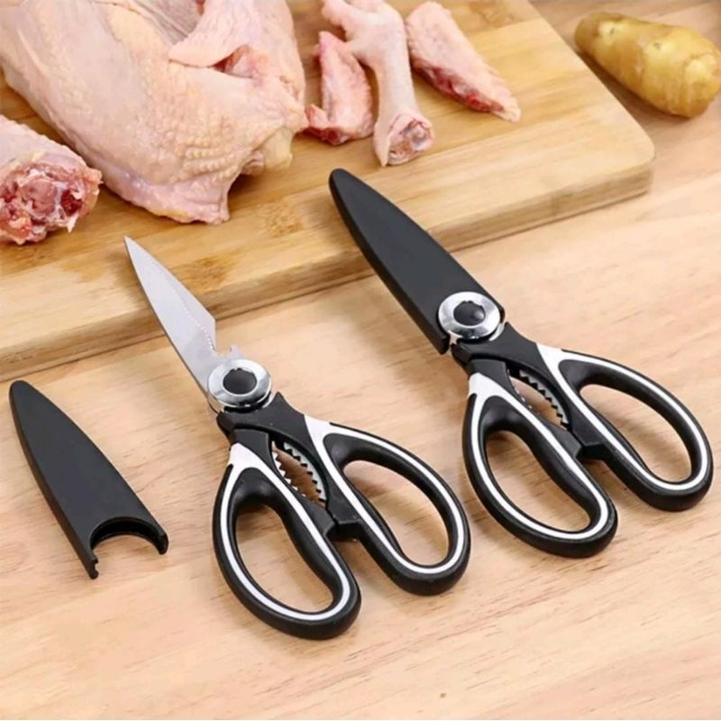 

Gunting Dapur Daging Ayam Ikan Serbaguna 3in1 Gunting Pembuka Botol Stainless Multifungsi