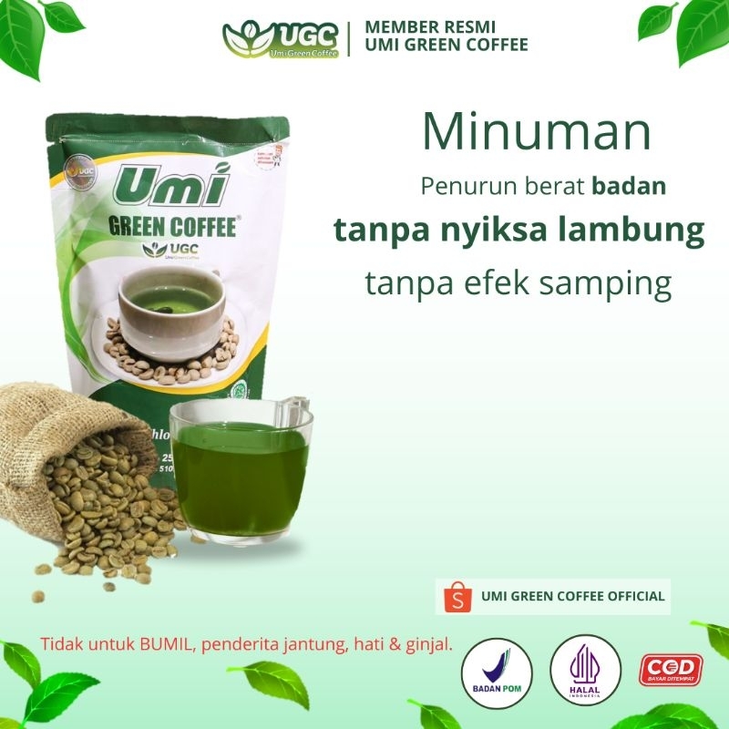 Pelangsing kesehatan Umi green coffee 250gr Original, obat diet viral, obat PROMIL