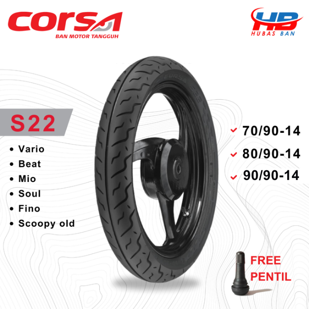 Ban Matic Ring 14 Corsa S22 70/90 80/90 90/90 Tubeless Vario beat Mio Soul