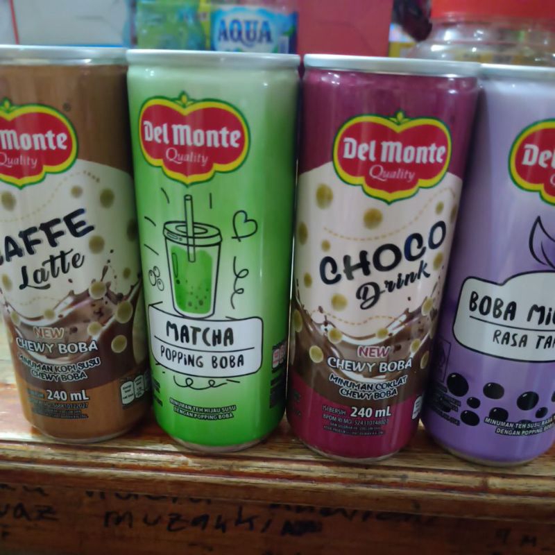 

Delmonte can 240ml/boba milktea/matcha Popping boba/caffe late 240ml