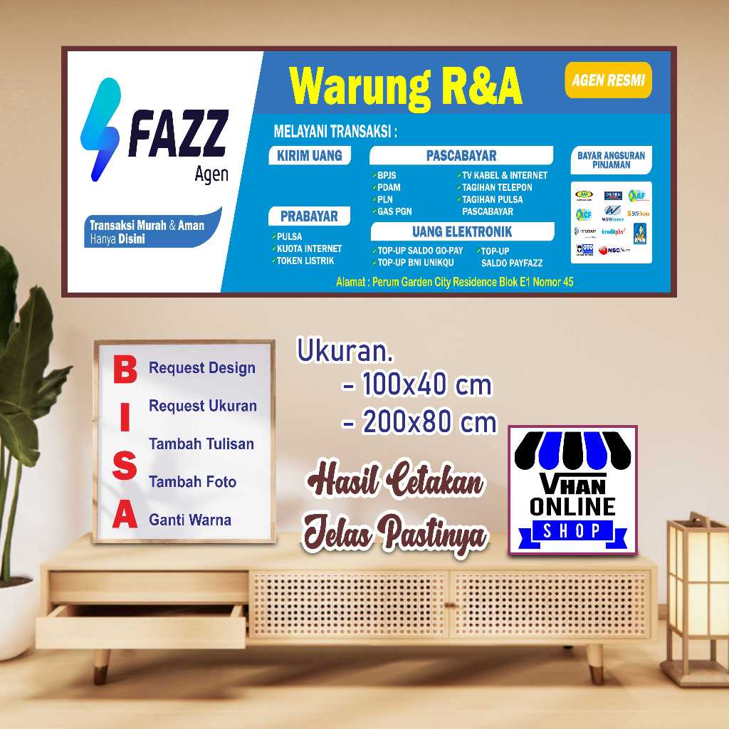 Cetak Banner Spanduk MMT Agen Fazz Atau Konter Design Cerah Bagus