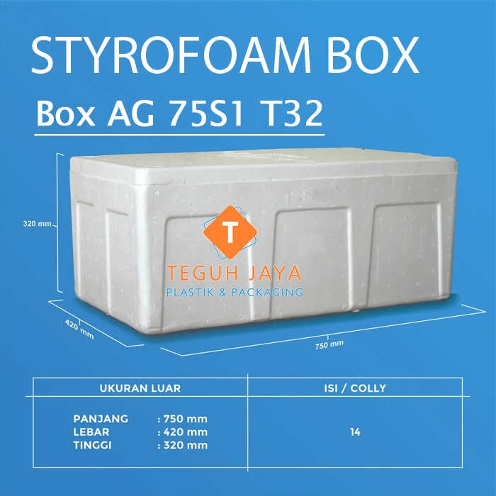 Styrofoam Box 75 S1 Super Garuda Sterofoam Box Kotak Gabus Ikan Buah 75x43x32 Cool Box Frozen Food