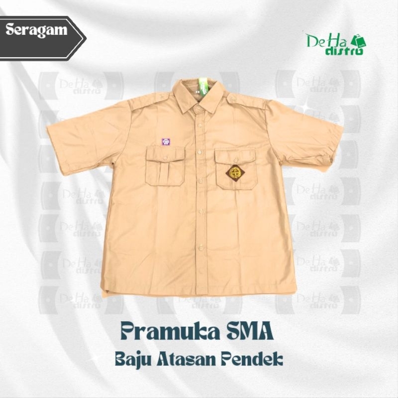 Atasan pramuka laki laki SMA (lengan pendek)/Seragam pramuka SMA/Seragam laki laki