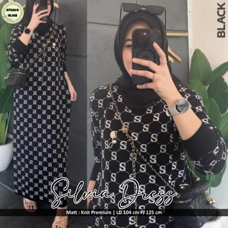 silvia maxi dress knit premium by athaya dress salur gamis garis garis kekinian gamis knit striped g