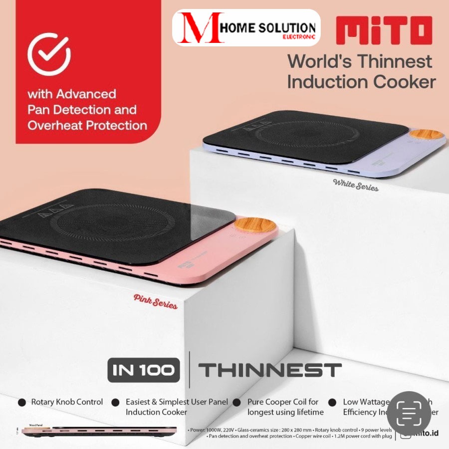 INDUCTION COOKER MITO - IN 100 - THINNEST - KOMPOR LISTRIK MITO - KOMPOR INDUKSI MITO - GARANSI RESM