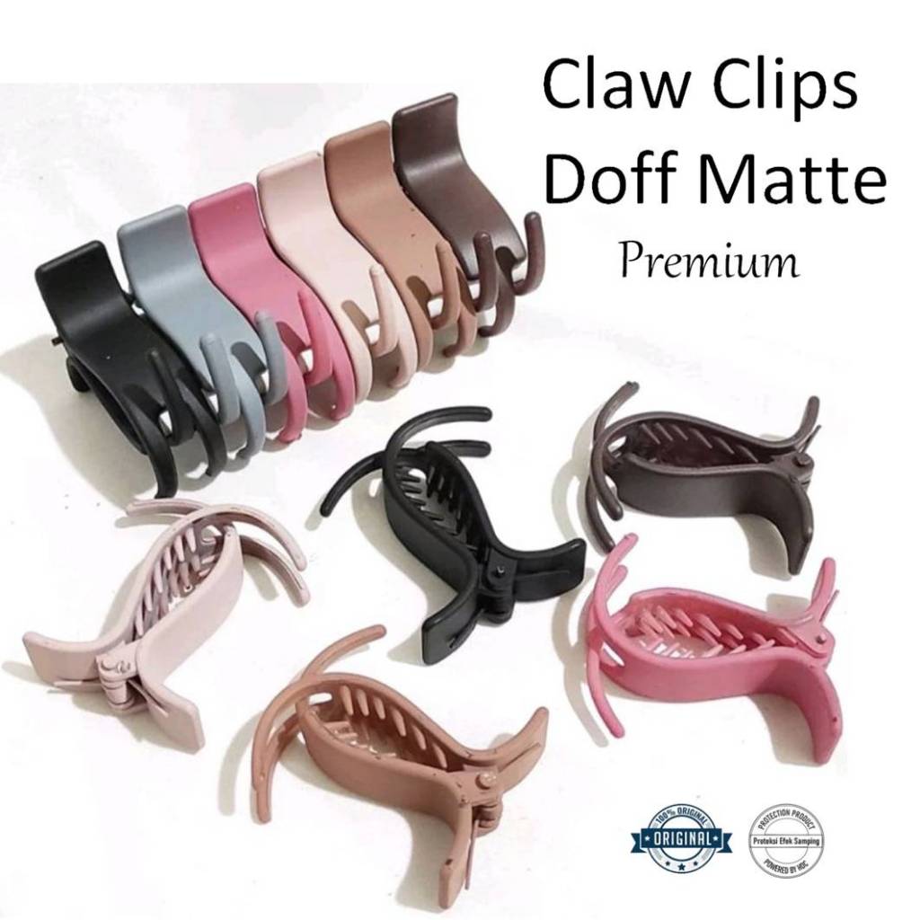 Jepit Rambut Wanita Doff Model Ikan Jepitan Doff Matte Ponytail Hair Claw Premium