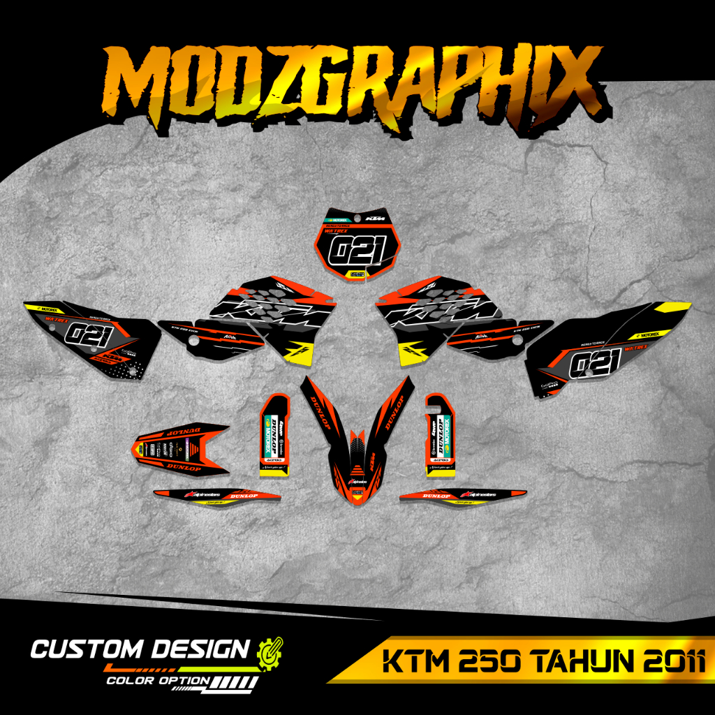 Decal Stiker KTM 250 Tahun 2011 Custom Design 001