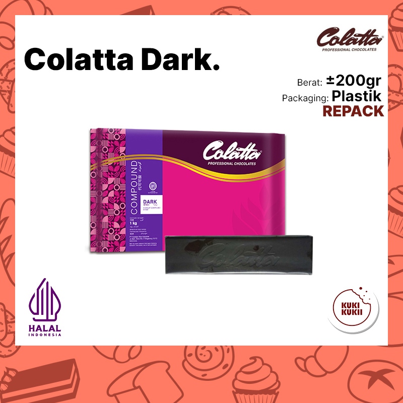 

Coklat Colatta Dark Compound REPACK ± 200gr | Colatta Dark Chocolate Compound ± 200 gram