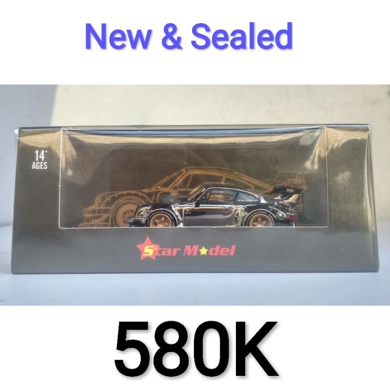 Diecast Mini Scale 64 Star Model Porsche 930 RWB Stella Artois Rauh Welt Begriff Hitam Chrome Gelap