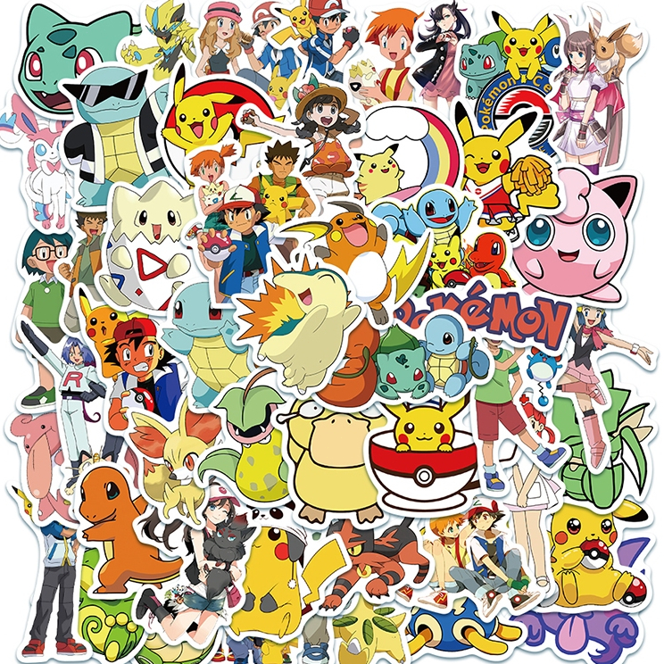 

[50PCS]Stiker Lucu Pikachu Pokemon Stiker Kartun Stiker Anak Decal Vinyl Stiker Anti Air- Sticker Aesthetic Buku Journal Koper Casing HP Tablet Laptop Helm Motor