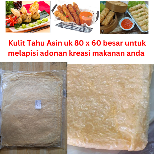 

Kulit tahu ukuran 80x 60 besar untuk kreasi makanan anda spt gohyong ekoado lumpia membuat makanan jadi renyah garing