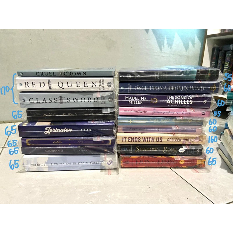 Preloved books - red queen glass sword cruel crown hold on it hurts jerinalen ester elokaration coor