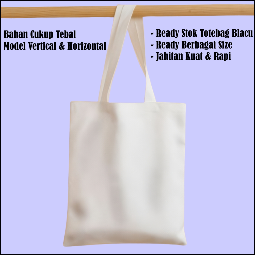 

Tas Belanja (V) P.24 X T.35 Kain Blacu Polos ShoppingBag Totebag Kanvas Polos Goodie Bag Ready Stok
