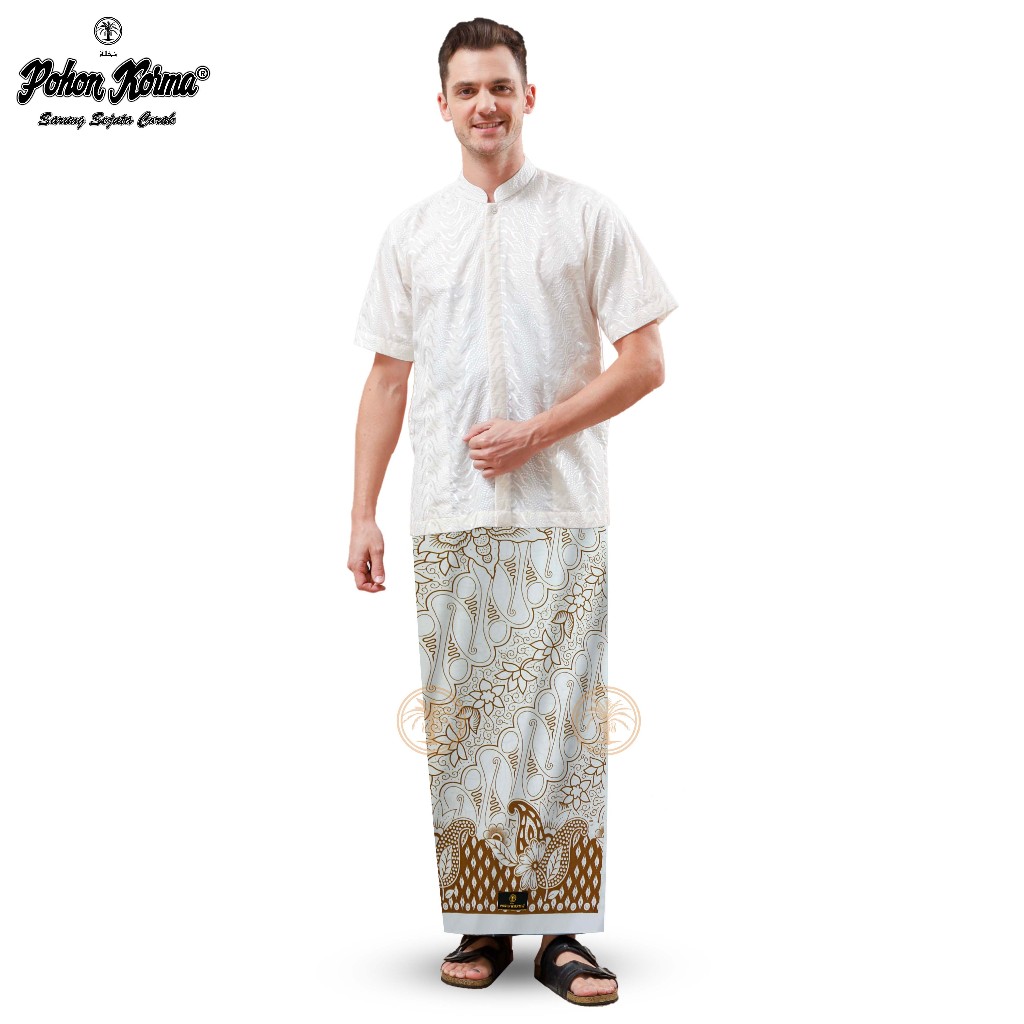 Sarung Pohon Korma Gold Balian Batik Spesial Putih