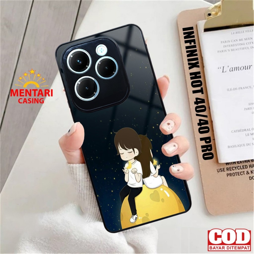Casing Infinix Hot 40 Case Infinix Hot 40 Pro Couple Bahan Hardcase Glossy Softcase Glossy Cassing T