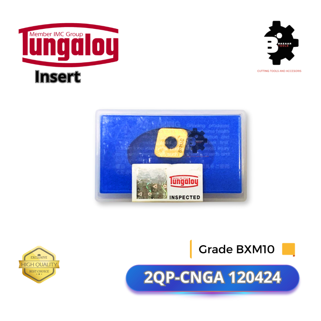 Insert 2QP-CNGA 120424 - Grade BXM10 -Tungaloy-Pahat Bubut-Baru-Original-Pahat Kupas-Mata Pisau