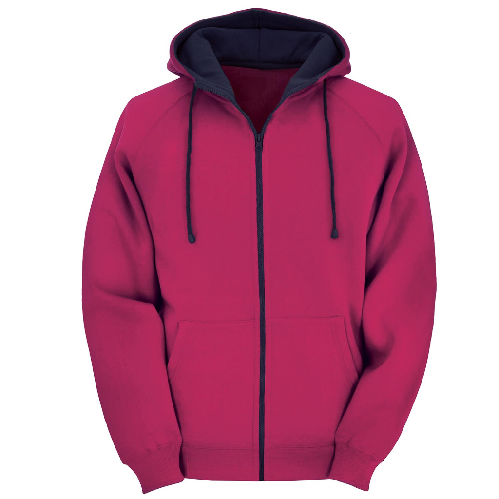 JAKET HOODIE ZIPPER POLOS PINK FANTA pt HITAM ( BISA CUSTOM INISIAL WARNA SABLON BORDIR ) BIG SIZE S