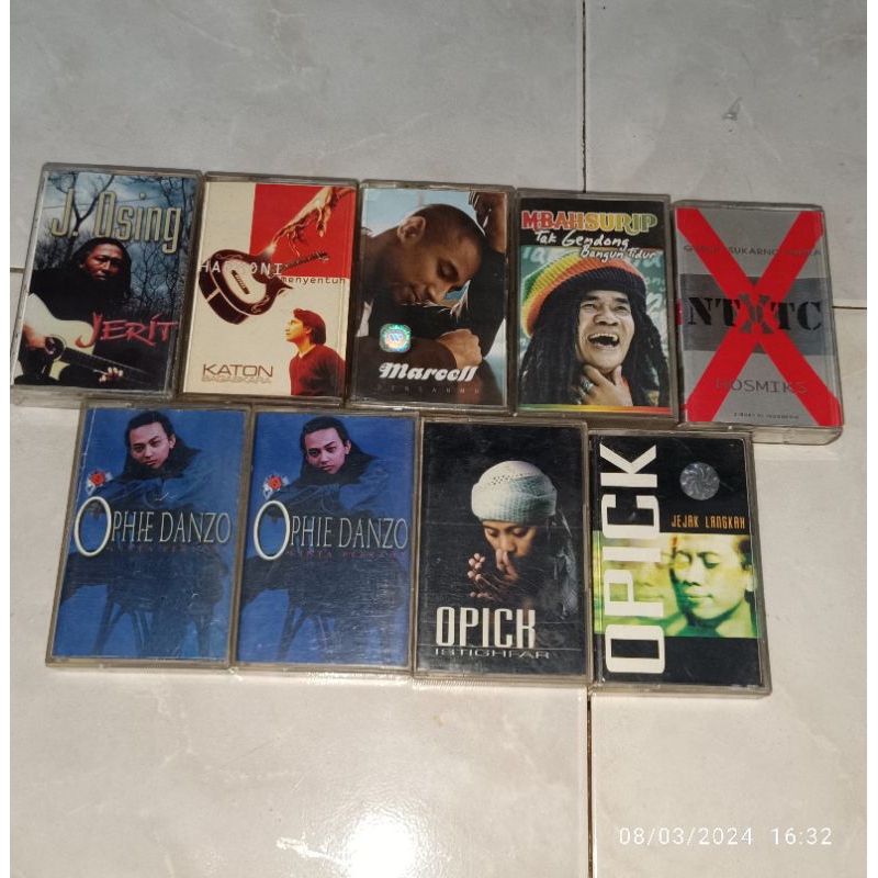 Kaset Pita Indonesia J. OSING-Jerit / KATON BAGASKARA-Harmoni Menyentuh / MARCELL-Denganmu / MBAH SU