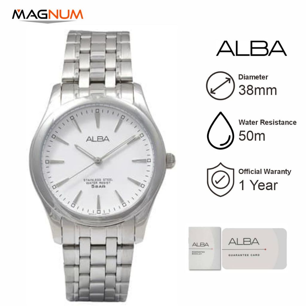 12.12 Jam Tangan Pria ALBA ARSY17X1 Strap Rantai Stainless Steel Original Garansi Resmi
