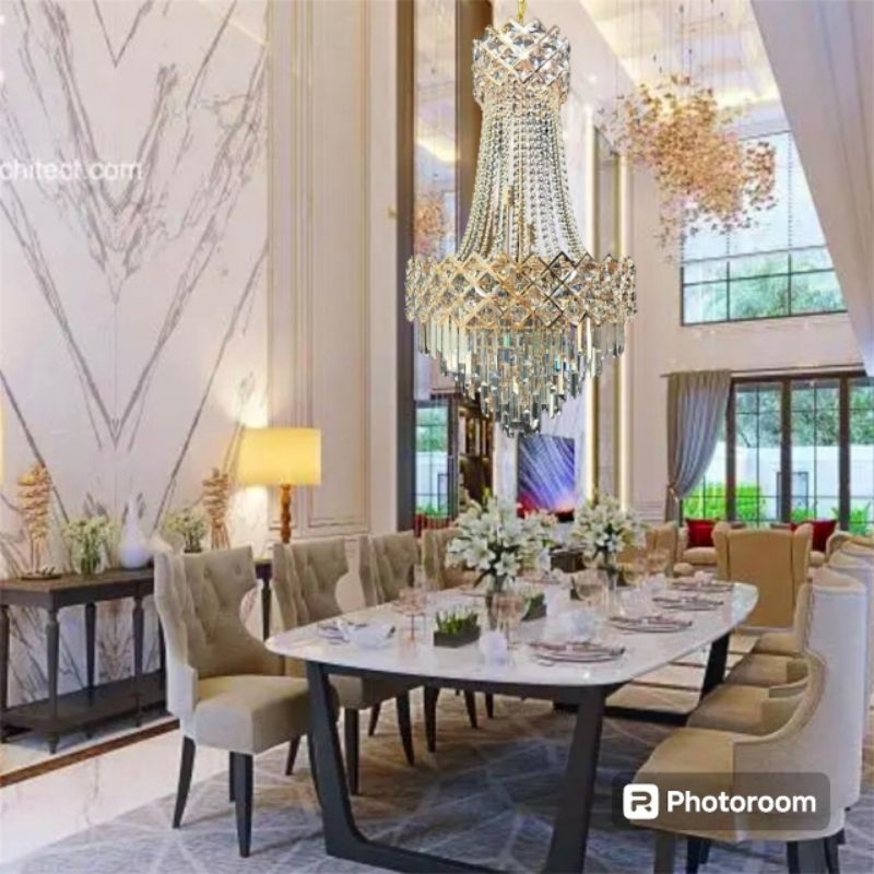 Lampu gantung kristal modern/lampu kristal ruang tamu/lampu kristal chandelier/lampu hias kristal