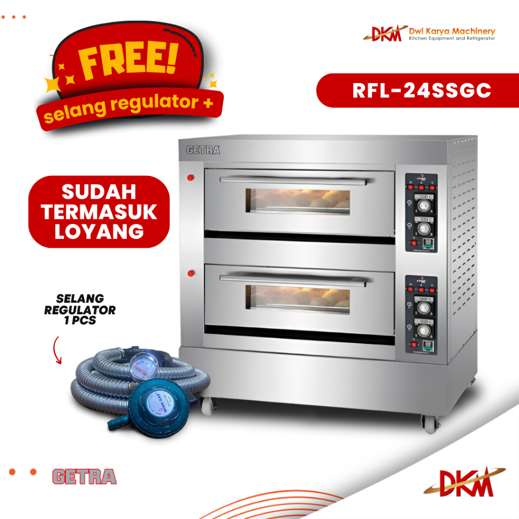 Oven Gas Getra RFL-24SSGC FREE Selang Regulator/Oven 2 Deck 4 Tray RFL 24SSGC Getra/ Oven Gas Getra