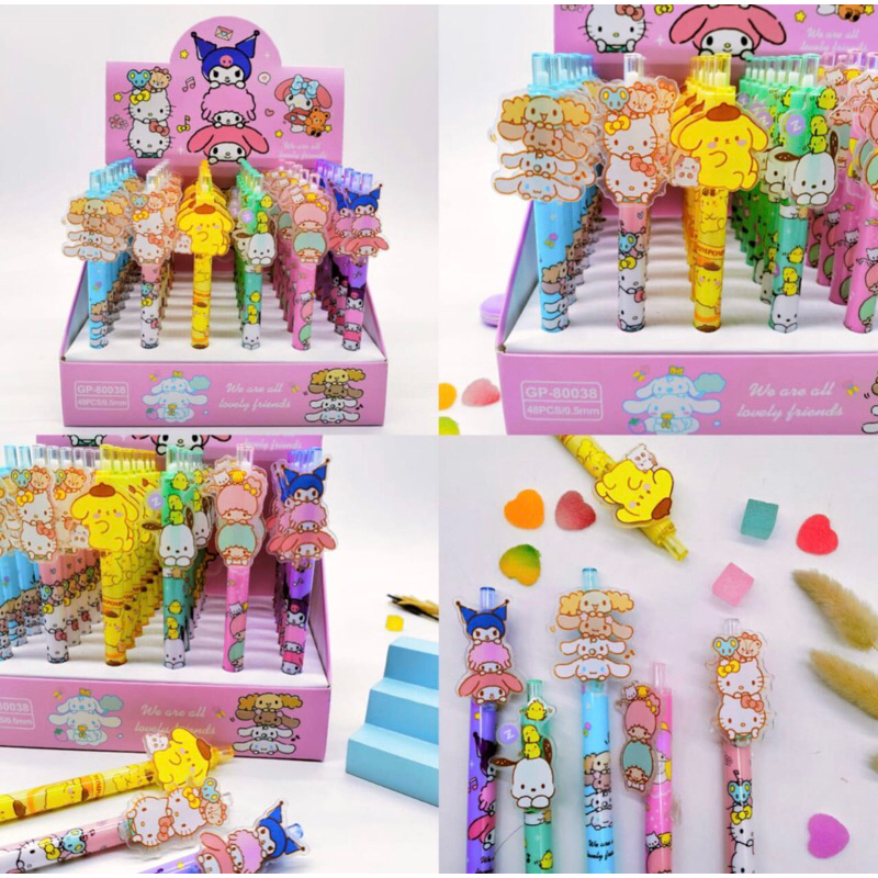 

PULPEN GEL CLICK 80038 SANRIO CLIP ACRYLIC / BALL PEN / PENA CINNAMOROLL KUROMI MELODY