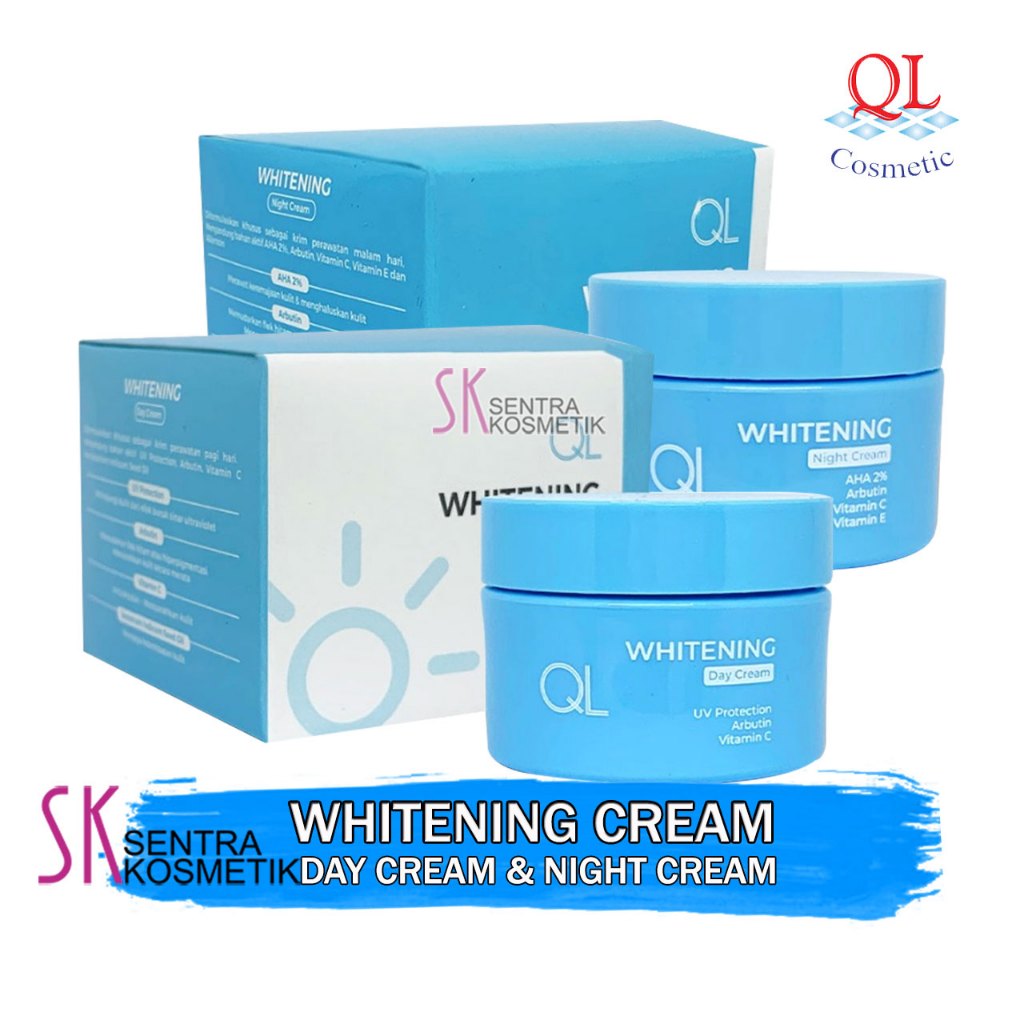 QL Cream Whitening Day Night Krim 18 gr Pencerah Wajah QL Cosmetic