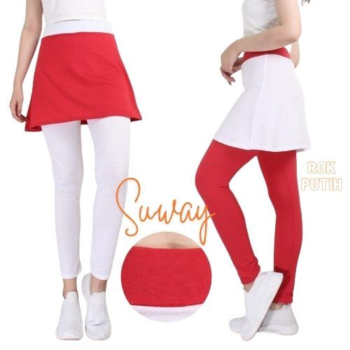 Celana Senam Lejing Rok Putih Merah - Rok Leging Putih Merah - Pakaian Olahraga 17 Agustusan