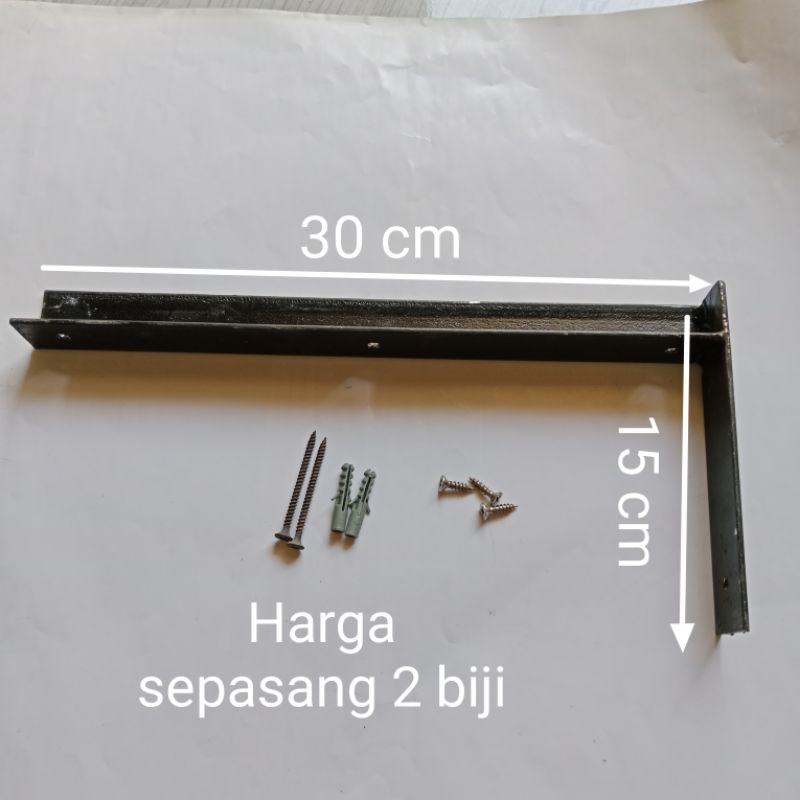 Ambalan rak siku dinding panjang 30 cm