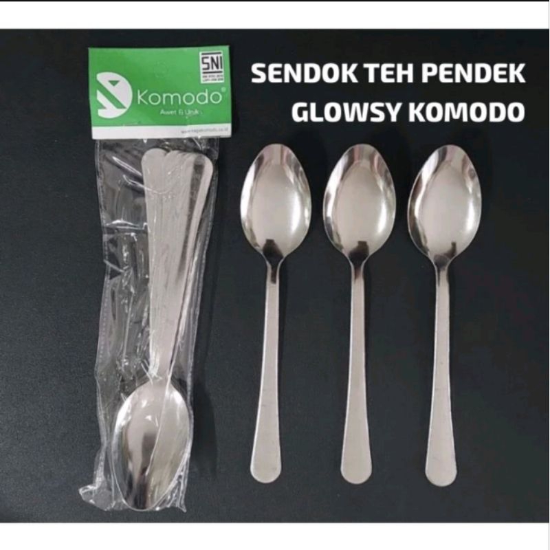 Sendok kecil komodo glowsy isi 1 losin/ Sendok pendek stainless Tebal komodo isi 12 pcs/ Sendok kue 