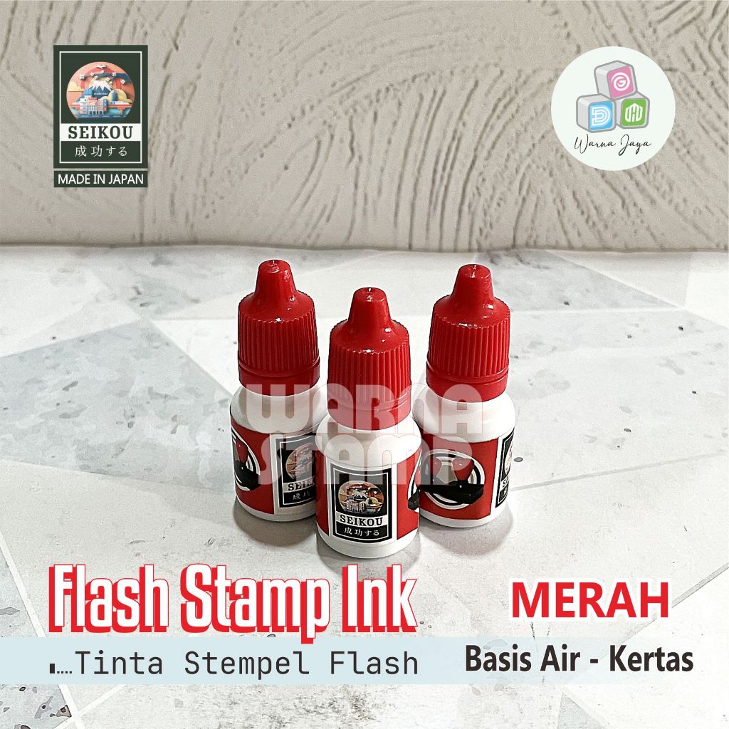 

TINTA STEMPEL FLASH IMPORT MERK SEIKOU 10 ML / TINTA STEMPEL FLASH REFILL WARNA MERAH / PEMAKAIAN DI ATAS KERTAS SAJA