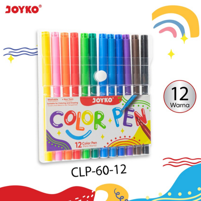 

COLOR COLOUR PEN JOYKO 12 WARNA CLP-60-12 / Pulpen Bolpen 12 Warna Joyko CLP-60-12