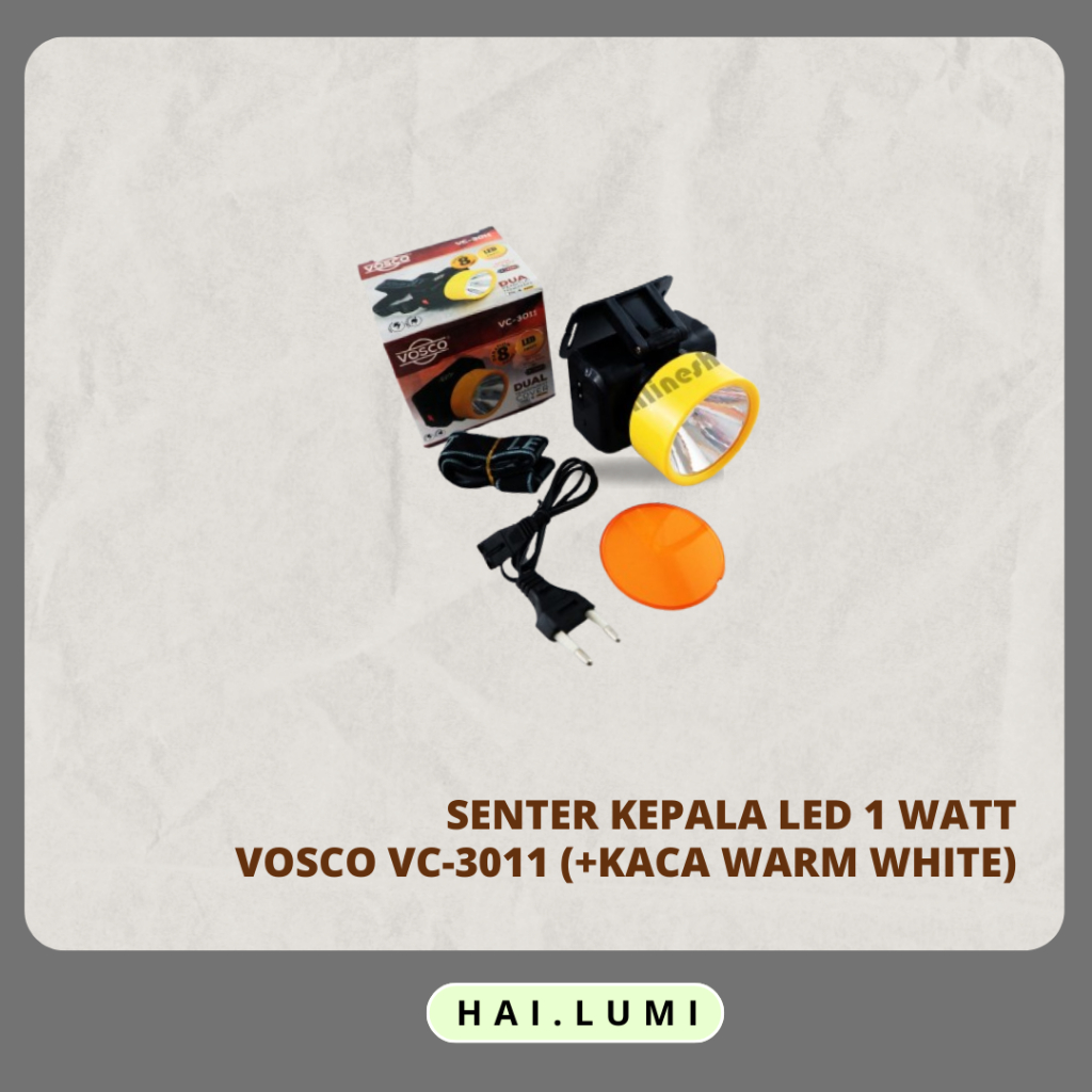 SENTER KEPALA VOSCO VC-3011 LED 1 WATT