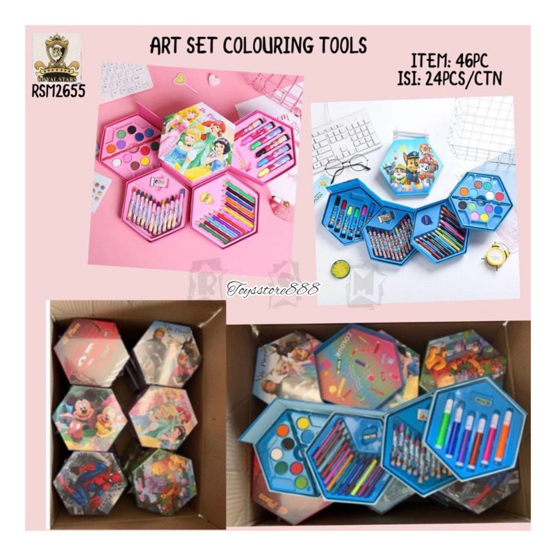 

Crayon 1 Box Premium Set 46 pcs Mewarnai Pensil Warna Melukis