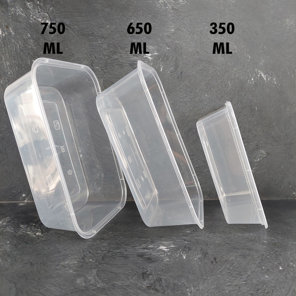 THINWALL persegi panjang / rectangular PLASTIK MAKANAN TEMPAT MAKAN KOTAK MAKAN BENING
