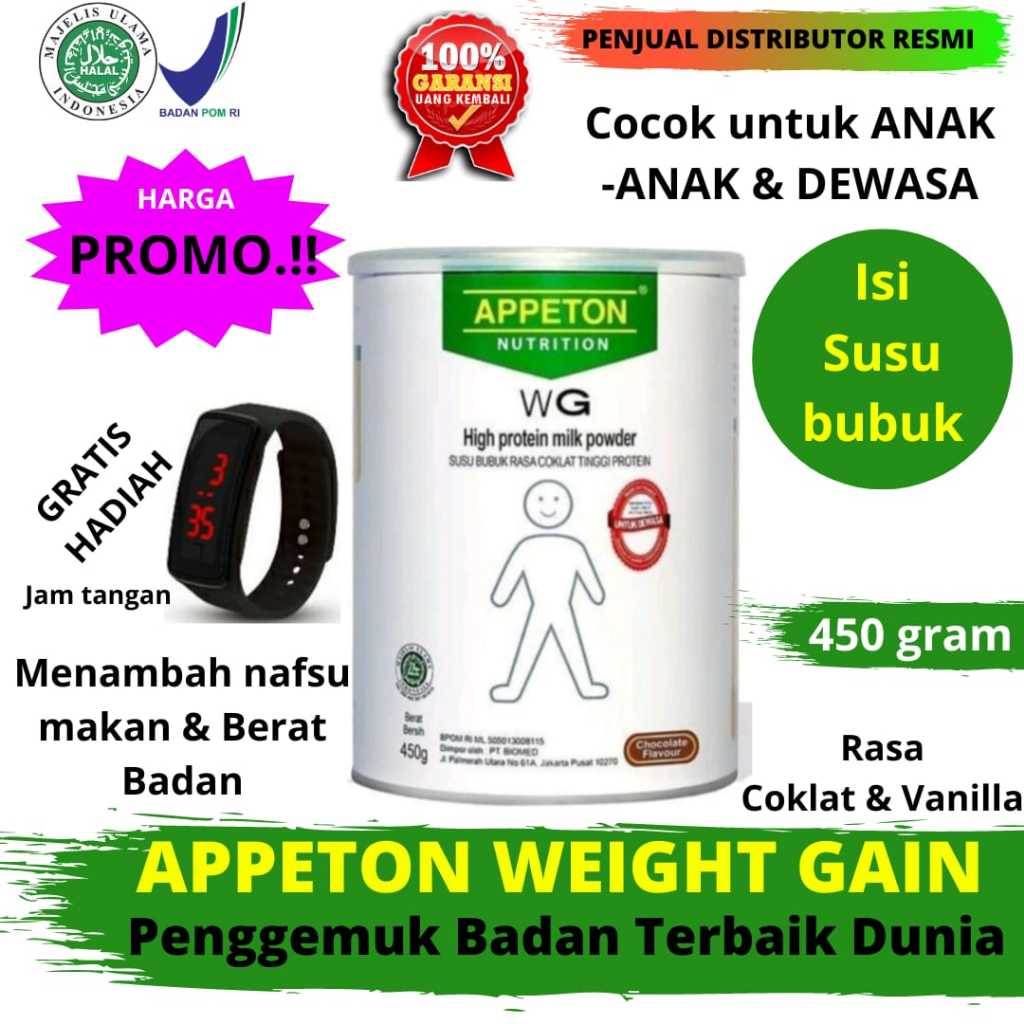 

APPETON WEIGTH GAIN / Susu Penggemuk Badan / Susu Penambah Berat Badan / Susu appeton / appeton