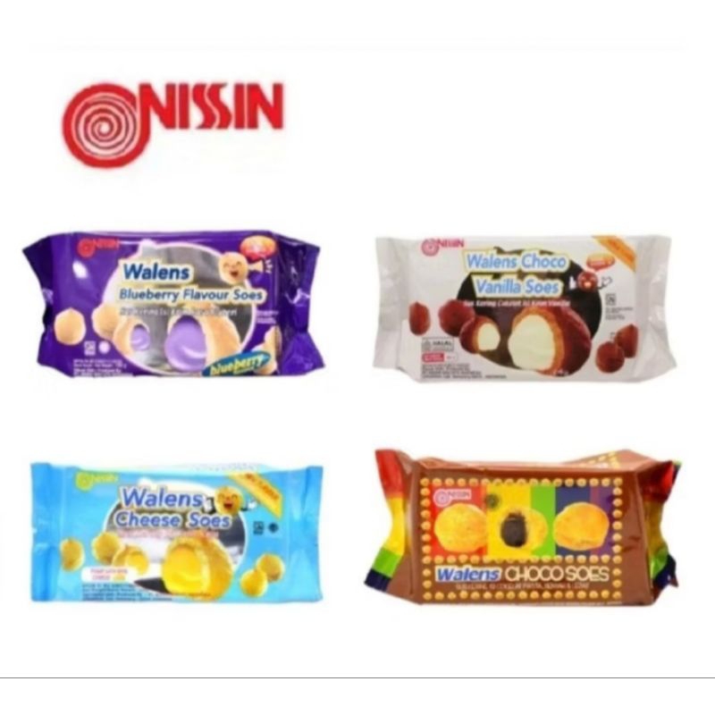 

NISSIN Walens Nastar choco soes 100gr pack vanilla sus kering coklat isi krim nanas kukis blueberry rasa blueberi