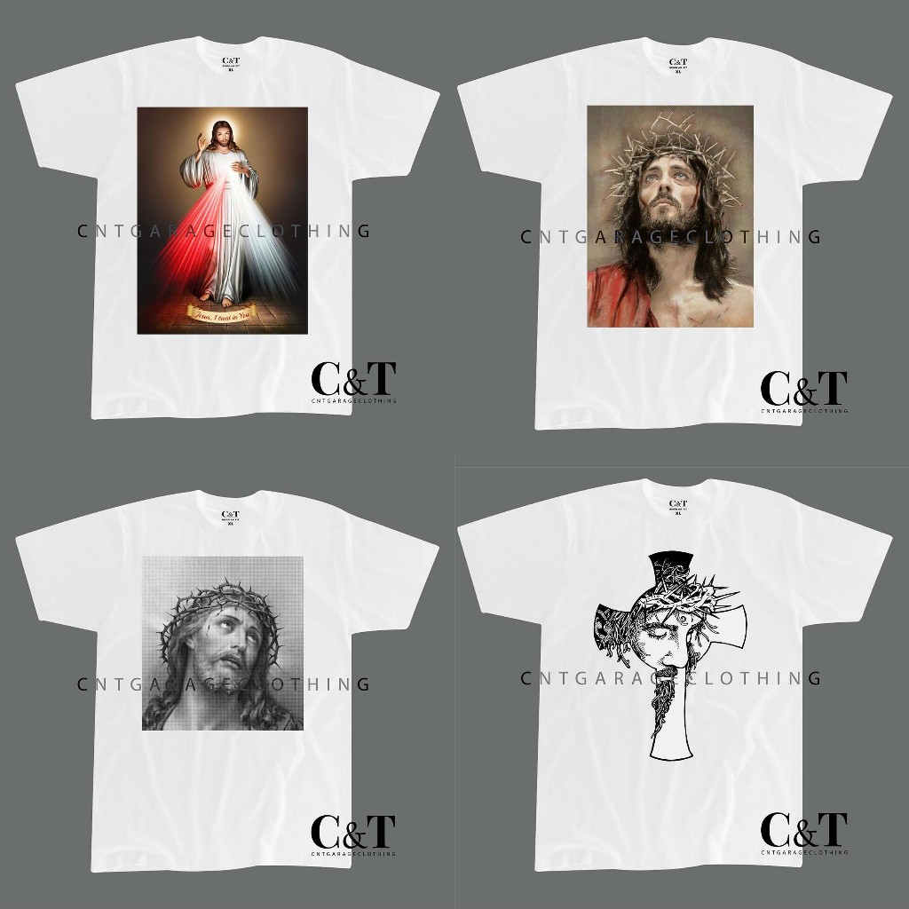 CNTGARAGECLOTHING | JESUS UNISEX WHITE TSHIRT | SHIRT SHIRTS TSHIRTS KAOS DISTRO VINTAGE
