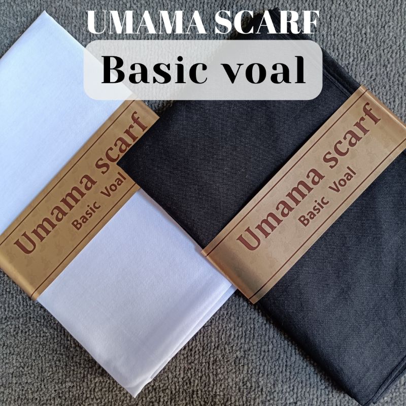 Umama Scarf Basic Voal Hijab Kerudung Jilbab Seragam Seragaman Sekolah Polos Hitam Putih Navy Coklat