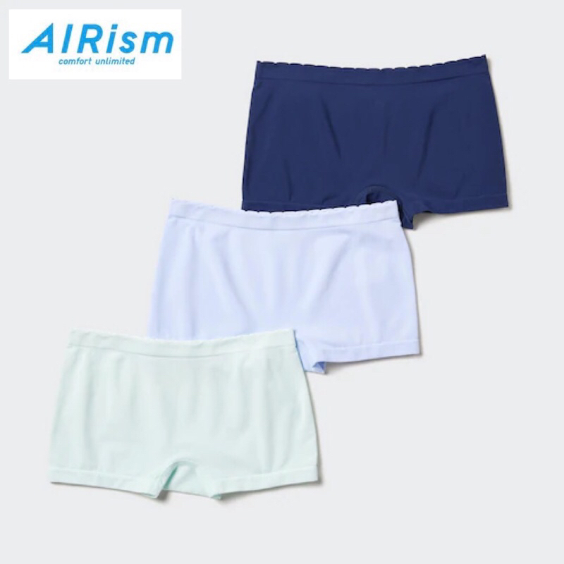 UNIQLO Kids Girls AIRism Seamless Shorts Celana Dalam Boxer Anak Perempuan 3 Pcs